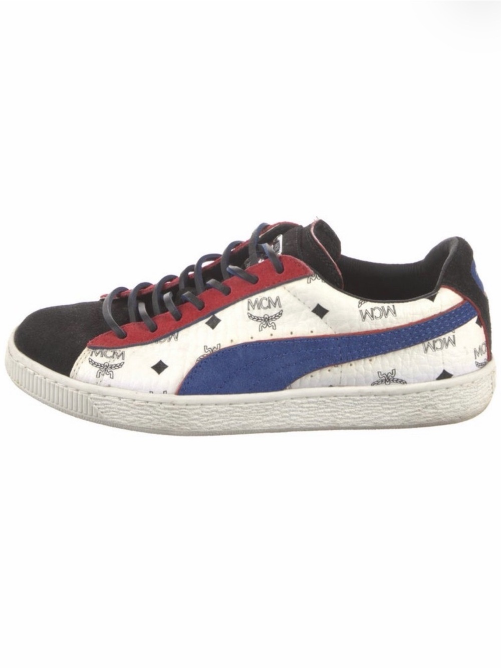 MCM X Puma W 7 Black White Blue Low-Top Sneaker